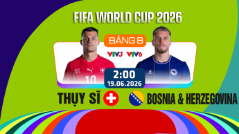 Thụy Sĩ vs Bosnia & Herzegovina Bảng B FIFA World Cup 2026