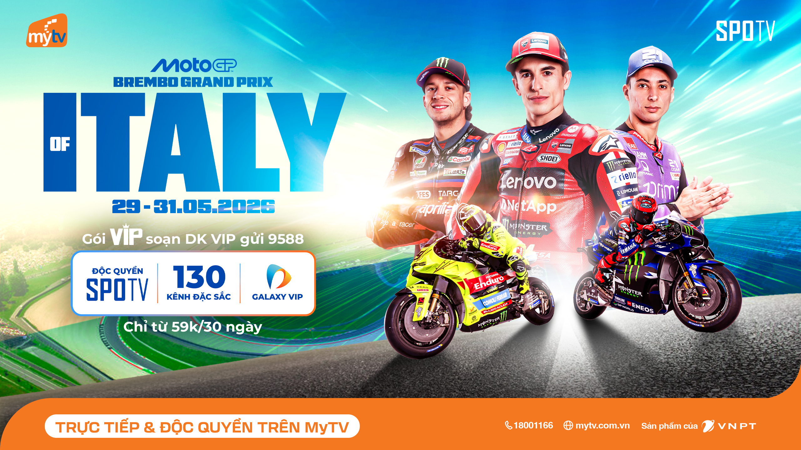 Xem Trực Tiếp MotoGP Grand Prix of Italy 2026 Độc Quyền Trên MyTV: Đại Chiến Tốc Độ Tại Mugello!