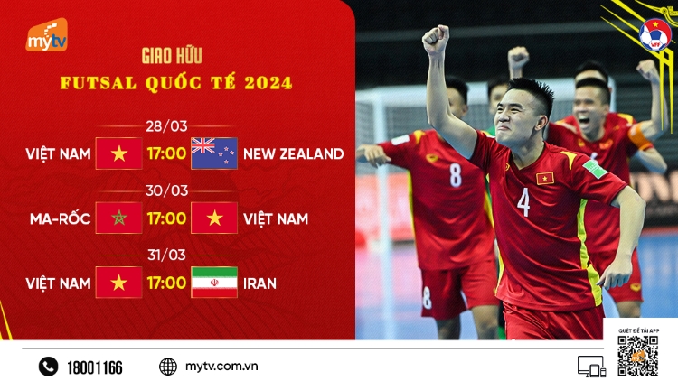 Trực tiếp trên truyền hình MyTV: Futsal giao hữu quốc tế 2024